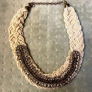 Cream and brass statement necklace